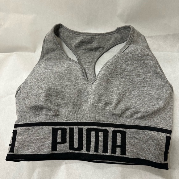 Puma Gray V-Neck Sports Bra with Racerback - Picture 4 of 5